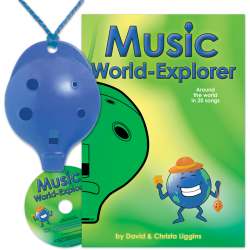 Blue 4-hole Oc with Music World-Explorer and CD